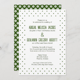 Invitación Sofisticada recepción verde y blanca con polka-pun