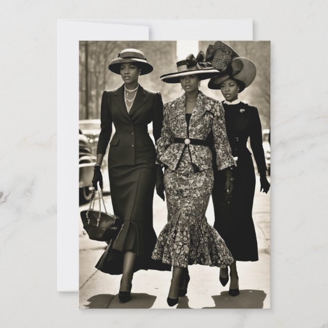 Invitación Sofisticadas damas del Harlem Renaissance (Anverso)
