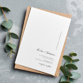 Invitación Sofisticado Boda blanco y negro