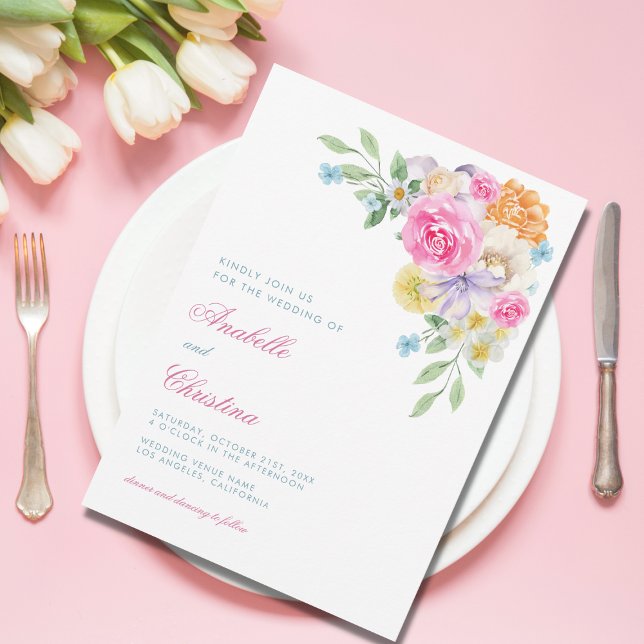 Invitación Sofisticado Boda de Fiesta de té en el jardín flor (Subido por el creador)