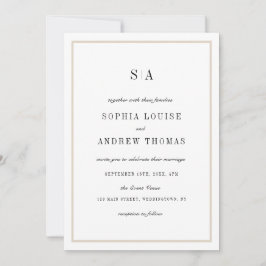 Invitación Sofisticado boda minimalista en monograma