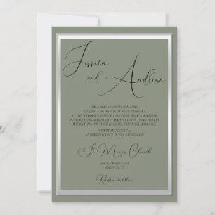 Invitación Sofisticado Boda Sage & Silver