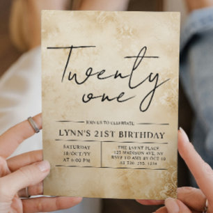 Invitación Sofisticado fiesta de 21 años