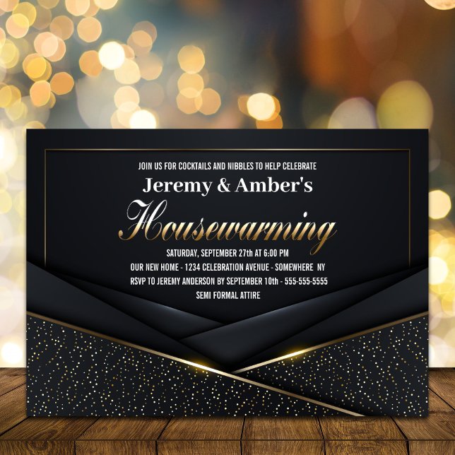 Invitación Sofisticado Fiesta de la Casa de Oro Negro (Subido por el creador)