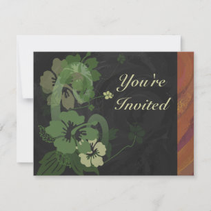 Invitación Sofisticado Fiesta Floral Black Brown