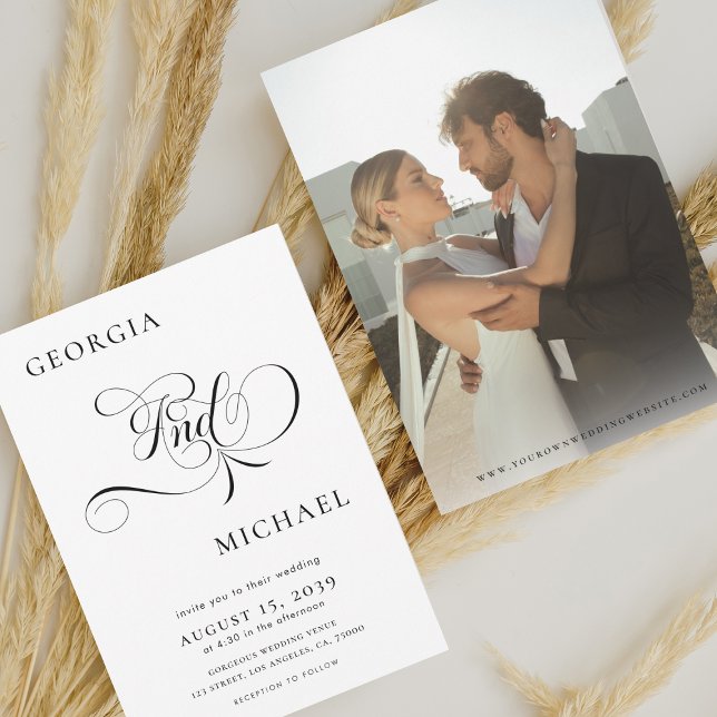 Invitación Sofisticado guión Boda de fotografía minimal moder (Subido por el creador)