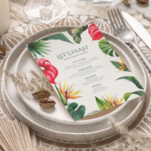 Invitación Sofisticado menú de marco de las flores de bodas t