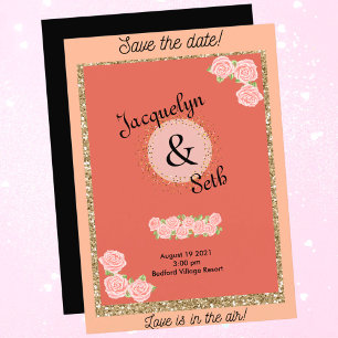 Invitación Sofocos Bride Mauve Floral Guardar fecha