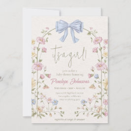 Invitación Soft Beige Floral Flower Its a Girl Baby Shower