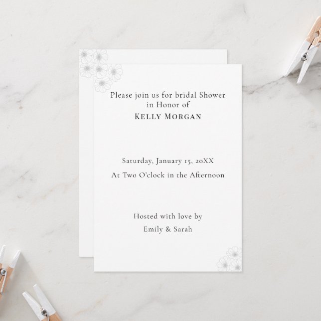 Invitación Soft Bloom Elegance Bridal Shower invitation card (Anverso/Reverso In Situ)