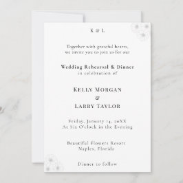 Invitación Soft Bloom Elegance Wedding Rehearsal Invitation