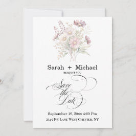 Invitación Soft Blooms Spring Floral Save the Date Invitation