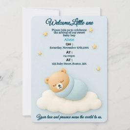 Invitación Soft Blue Baby Shower Invitation Boy
