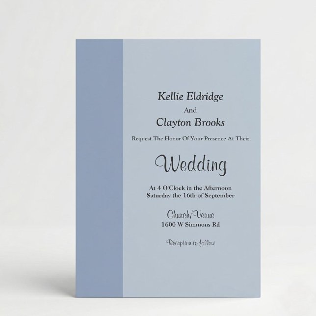 Invitación Soft Blue Bar Wedding Invitation (Subido por el creador)