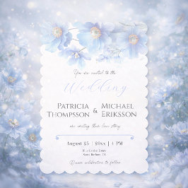 Invitación Soft Blue Himalayan Poppy Flower Garden Wedding 
