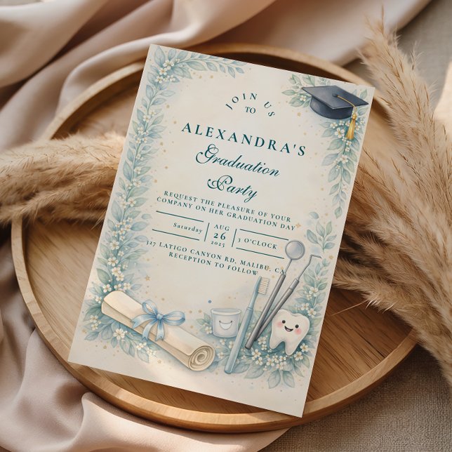 Invitación Soft Blue White Coat Dentist Graduation Party (Subido por el creador)