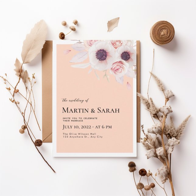 Invitación Soft Blush Floral Wedding Invitation (Subido por el creador)