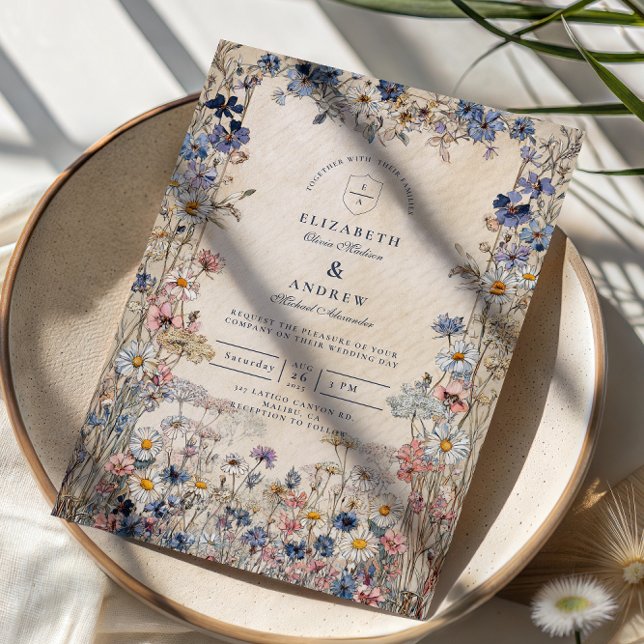 Invitación Soft Bohemian Floral Meadow Wedding (Subido por el creador)