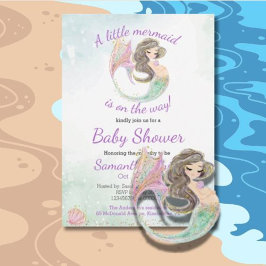 Invitación Soft Brown Mermaid Baby Shower