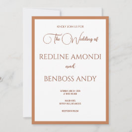 Invitación Soft Copper Minimalist Modern Calligraphy Wedding