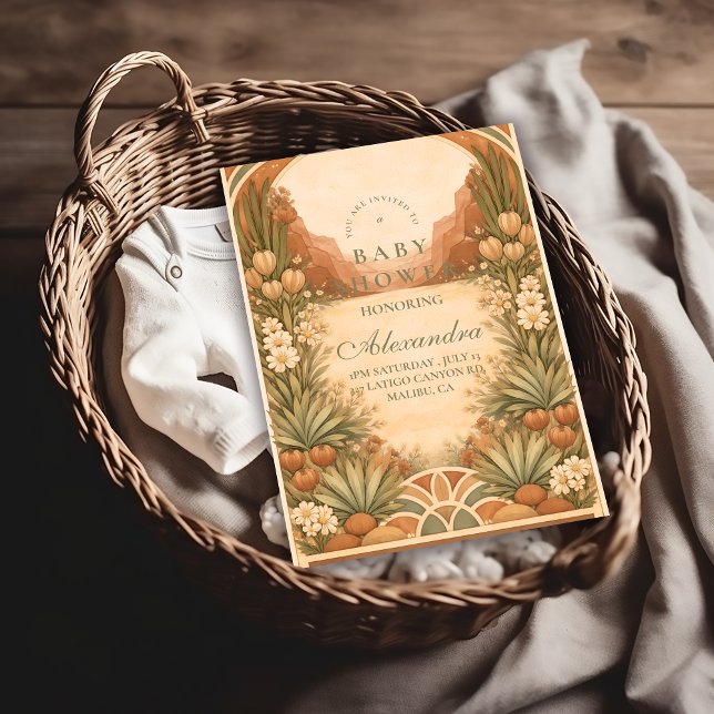 Invitación Soft Desert Wildflowers Baby Shower (Subido por el creador)