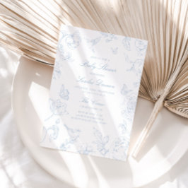 Invitación Soft Dusty Blue Chinoiserie Baby Shower