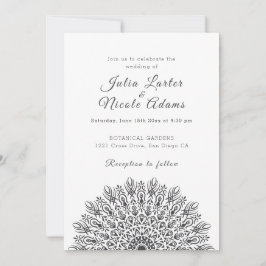 Invitación Soft Feather Dry Pampas Grass Mandala Wedding