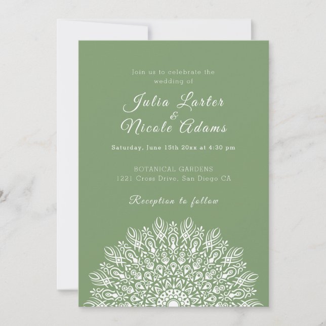 Invitación Soft Feather Dry Pampas Grass Mandala Wedding (Anverso)
