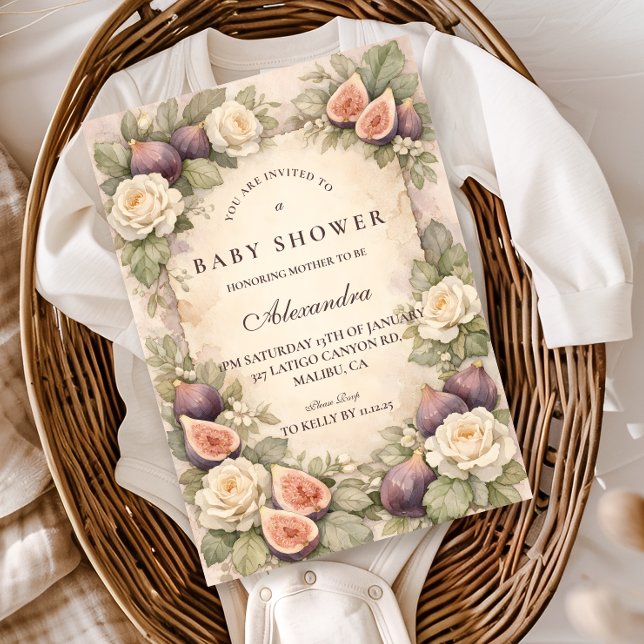 Invitación Soft Fig Garden Storybook Baby Shower (Subido por el creador)