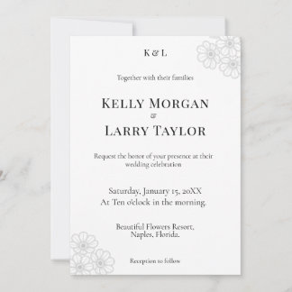 Invitación Soft Floral Elegance Minimalist Wedding Invitation