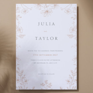 Invitación Soft Floral Wedding Invitation – Elegant Colorful 