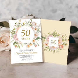 Invitación Soft Flowers 50th Anniversary Invitation