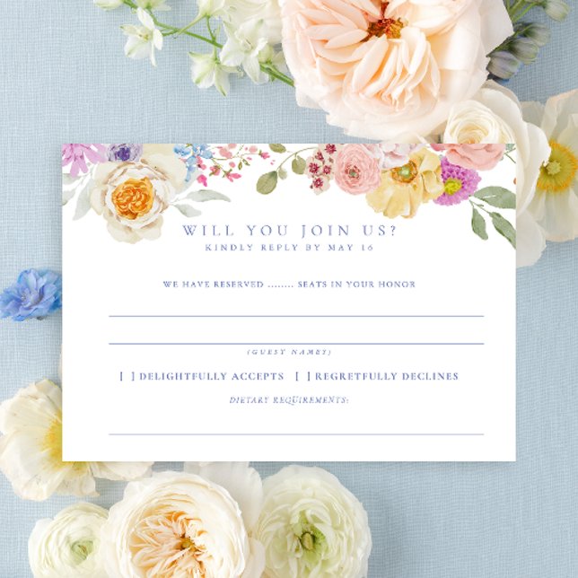 Invitación Soft Garden Florals Wedding RSVP (Subido por el creador)