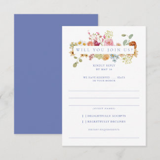 Invitación Soft Garden Florals Wedding RSVP