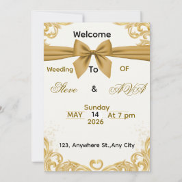 Invitación Soft Gold Wedding Invitation – Minimal Elegant Des