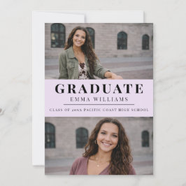 Invitación Soft Lavender Photo Graduate Announcement