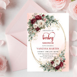 Invitación Soft Marsala Floral Baby Shower Invitation