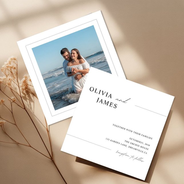 Invitación Soft Minimal Square Photo Wedding Invitation  (Subido por el creador)
