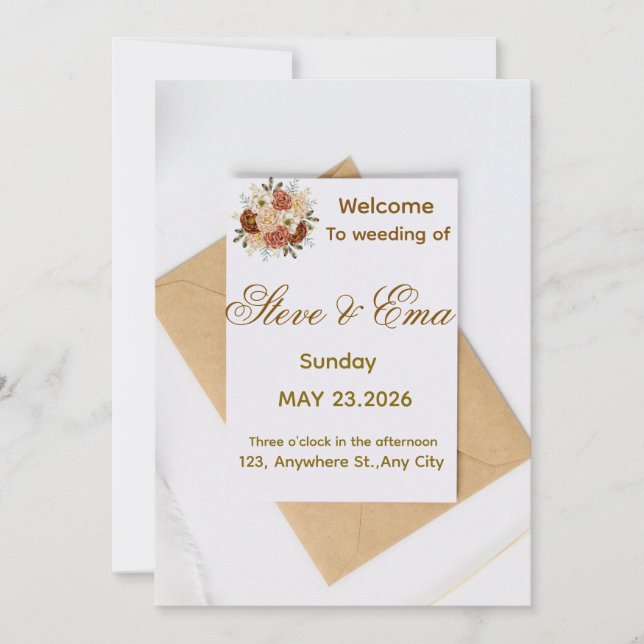 Invitación Soft Minimal Wedding Invitation | Elegant Romantic (Anverso)