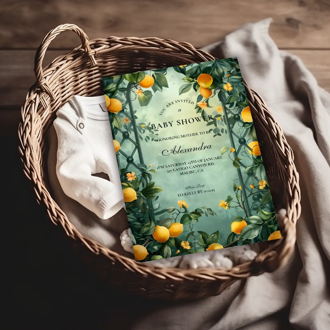 Invitación Soft Mint Citrus Baby Shower (Subido por el creador)