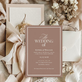 Invitación Soft Mocha Taupe | Boda Neutral de Lujo