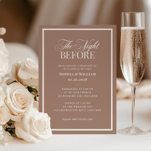 Invitación Soft Mocha Taupe Cena de Ensayo de Lujo Neutral