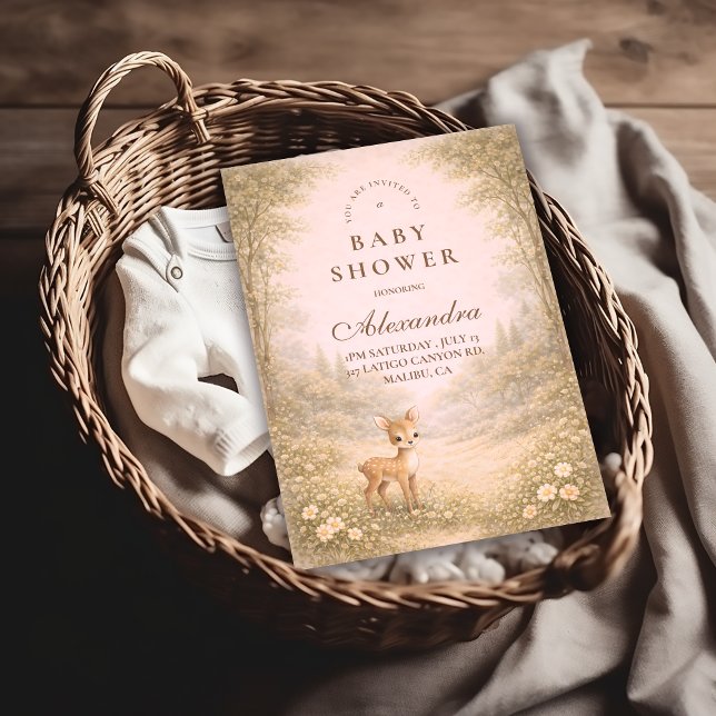 Invitación Soft Neutral Forest Critters Baby Shower (Subido por el creador)