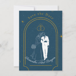 Invitación Soft Night Romance , Wedding Save the Date Card