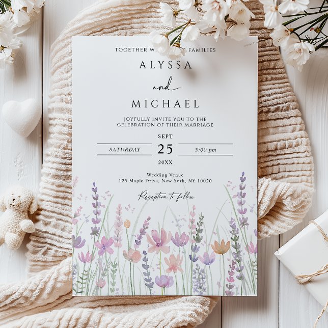 Invitación Soft Pastel Wildflower Floral Wedding (Subido por el creador)