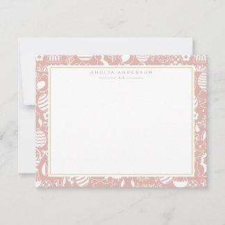 Invitación Soft Peach Easter Egg Frame Note Card