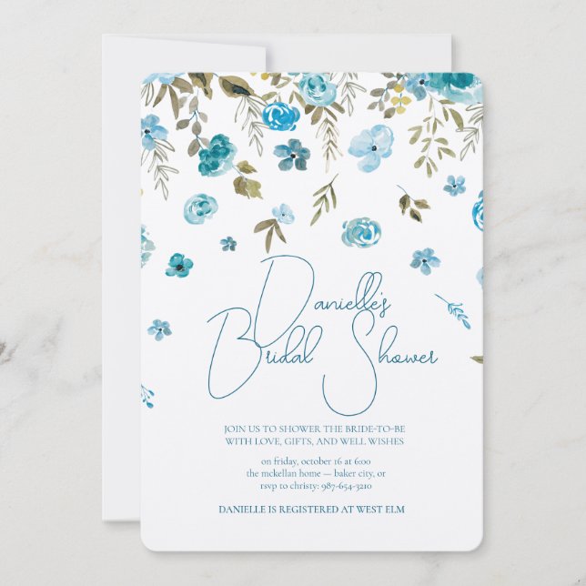 Invitación Soft Petal Rain Bridal Shower Invitation (Anverso)