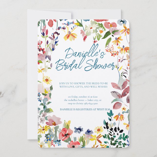 Invitación Soft Petal Rain Bridal Shower Invitation (Anverso)