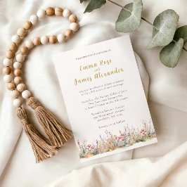 Invitación Soft Pink Minimalist Floral Wedding Invitation