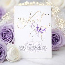 Invitación Soft Purple Bow She's Tying The Knot Bridal Shower
